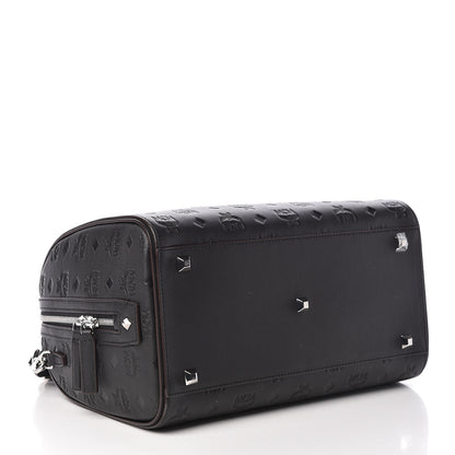MCM Calfskin Ottomar Monogram Essential Boston Bag Black 4 of 10