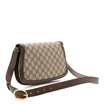 Gucci GG Supreme Monogram Textured Dollar Calfskin Blondie Chain Shoulder Flap Bag Beige Ebony New Acero 3 of 10