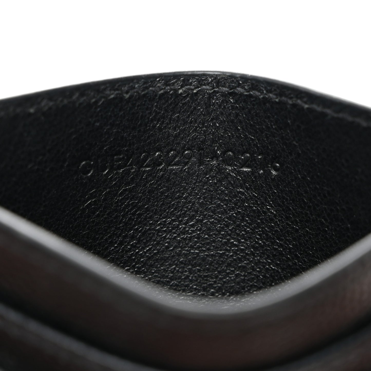 SAINT LAURENT Grain De Poudre Matelasse Chevron Monogram Credit Card Case Black