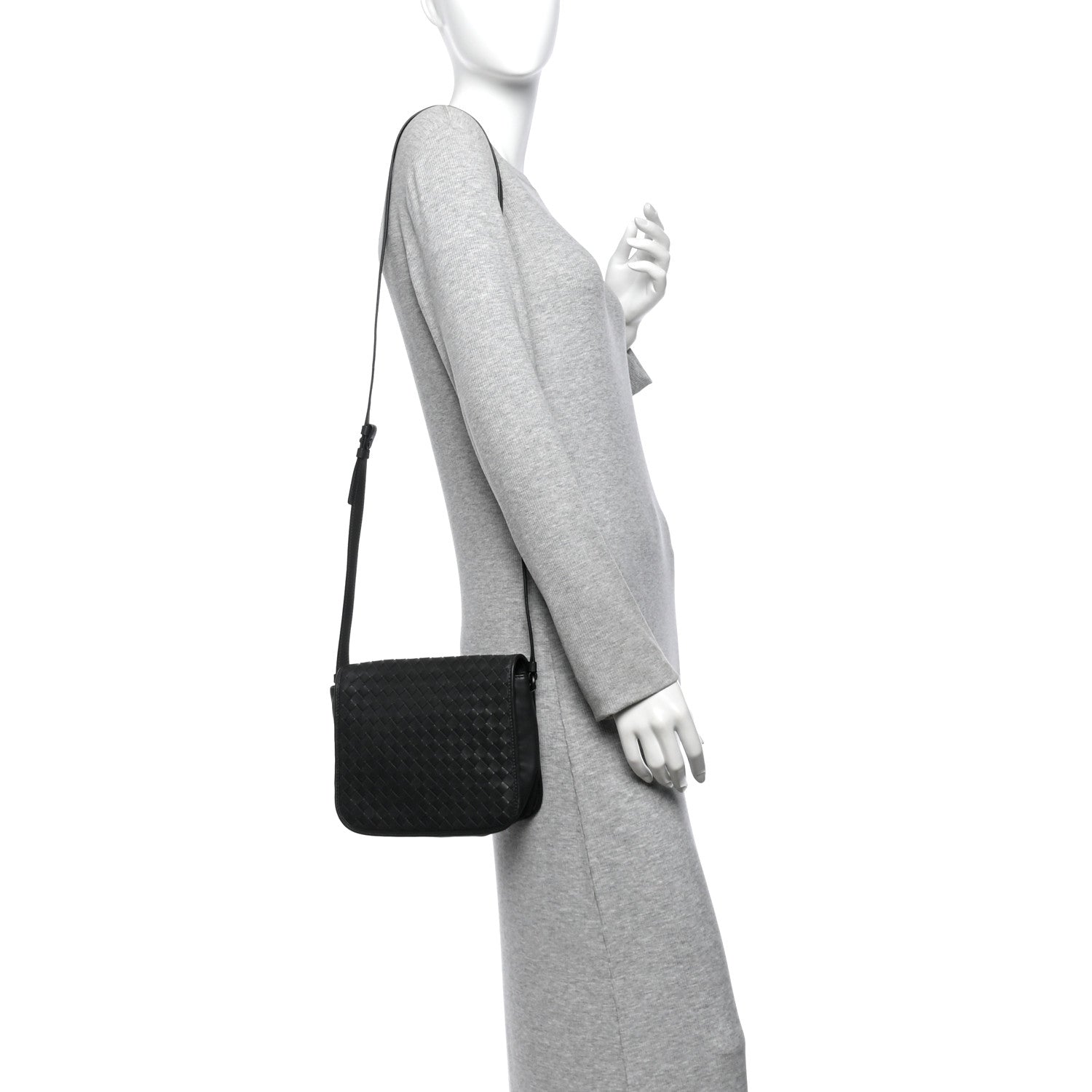Bottega Veneta Nappa Intrecciato Crossbody Messenger Flap Black 2 of 9