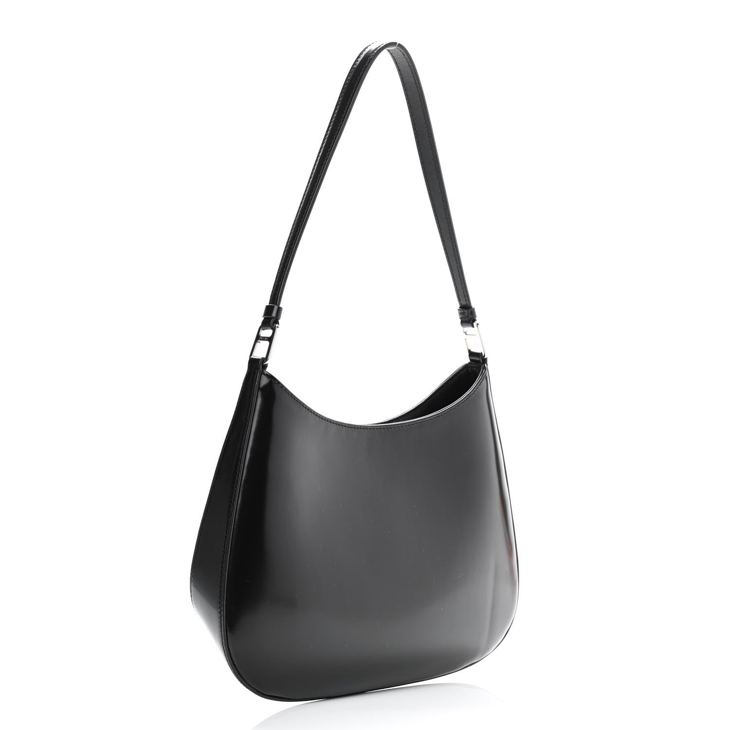 Prada Spazzolato Cleo Shoulder Bag Black 2 of 10