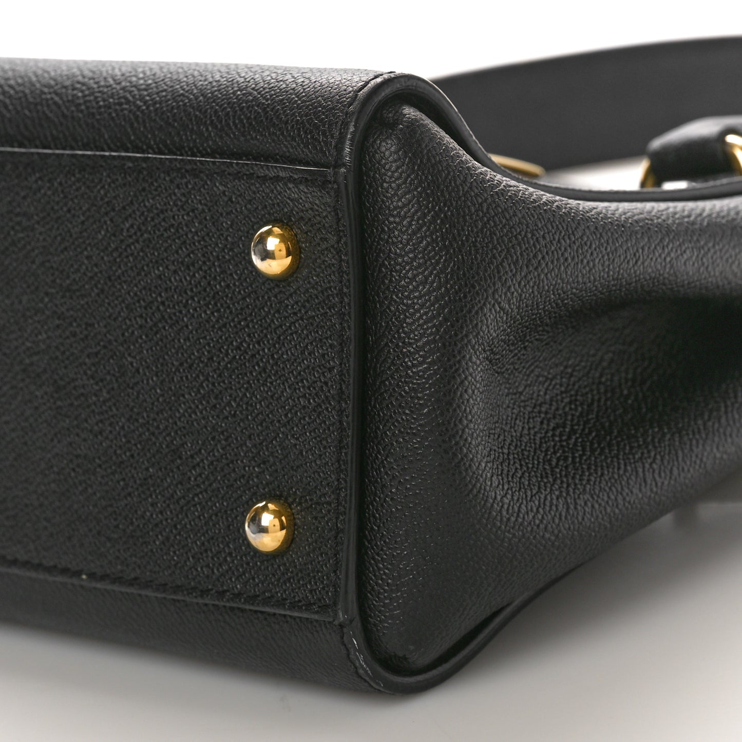 Soft Grain Calfskin Small Buckle Tote Black
