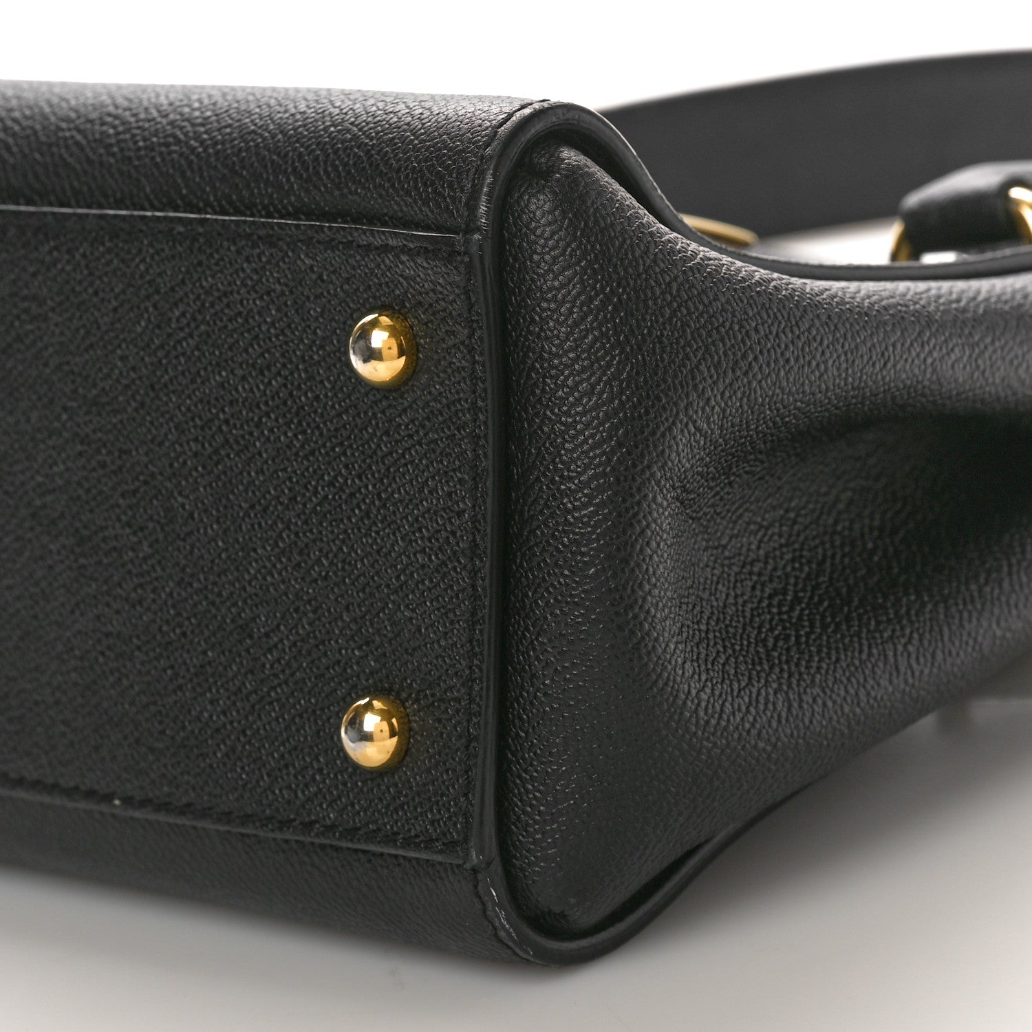 Burberry Soft Grain Calfskin Small Buckle Tote Black 10 of 13