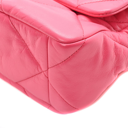 Chanel Lambskin Quilted Large Chanel 19 Flap Dark Pink 10 of 11