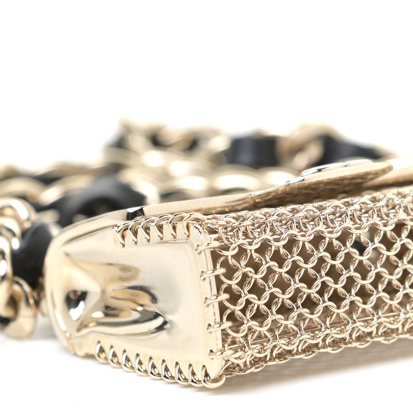 Lambskin Chain CC Flap Bag Belt Black Gold