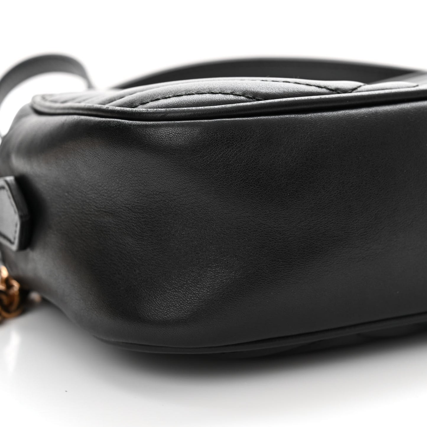 Calfskin Matelasse Small GG Marmont Chain Shoulder Bag Black