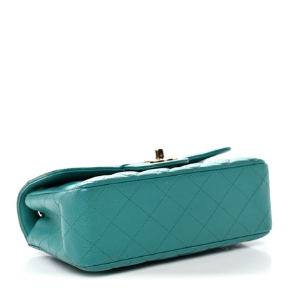 Chanel Caviar Quilted Mini Rectangular Flap Turquoise 4 of 10
