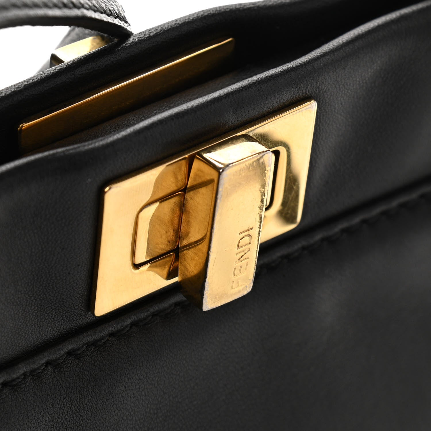 Fendi Nappa Mini Peekaboo Iconic Satchel Black 13 of 15