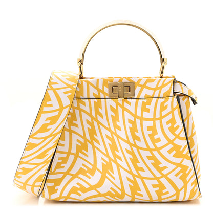 Fendi X SARAH COLEMAN Vitello Liberty Shiny Nappa Plexiglass FF Vertigo Mini Peekaboo Iconic Satchel Mimosa White 1 of 11
