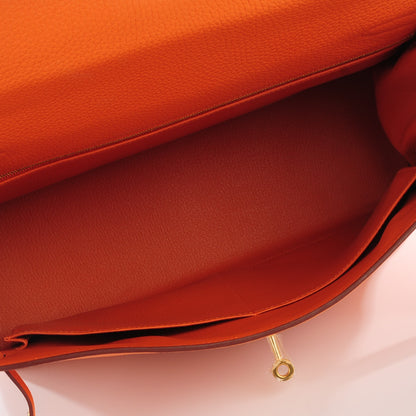 Hermes Taurillon Clemence Kelly Retourne 35 Orange 7 of 26