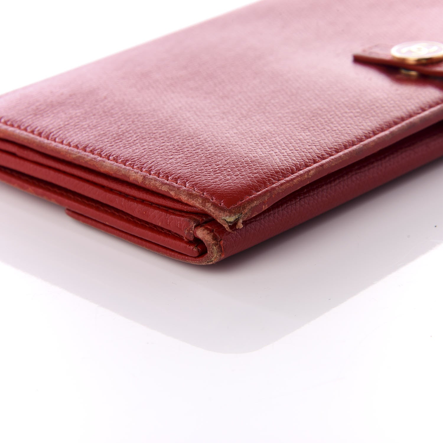 Chanel Grained Calfskin CC Long Wallet Red 8 of 15