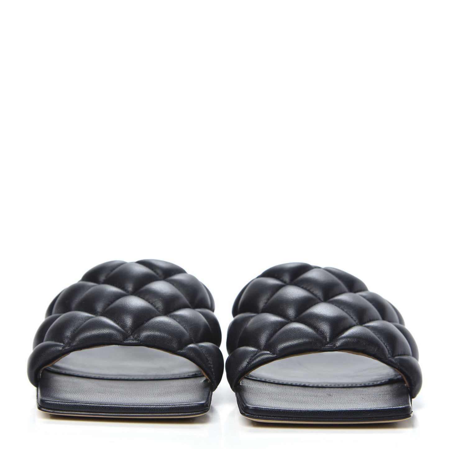 Nappa Matelasse Padded Flat Sandals 35 Black