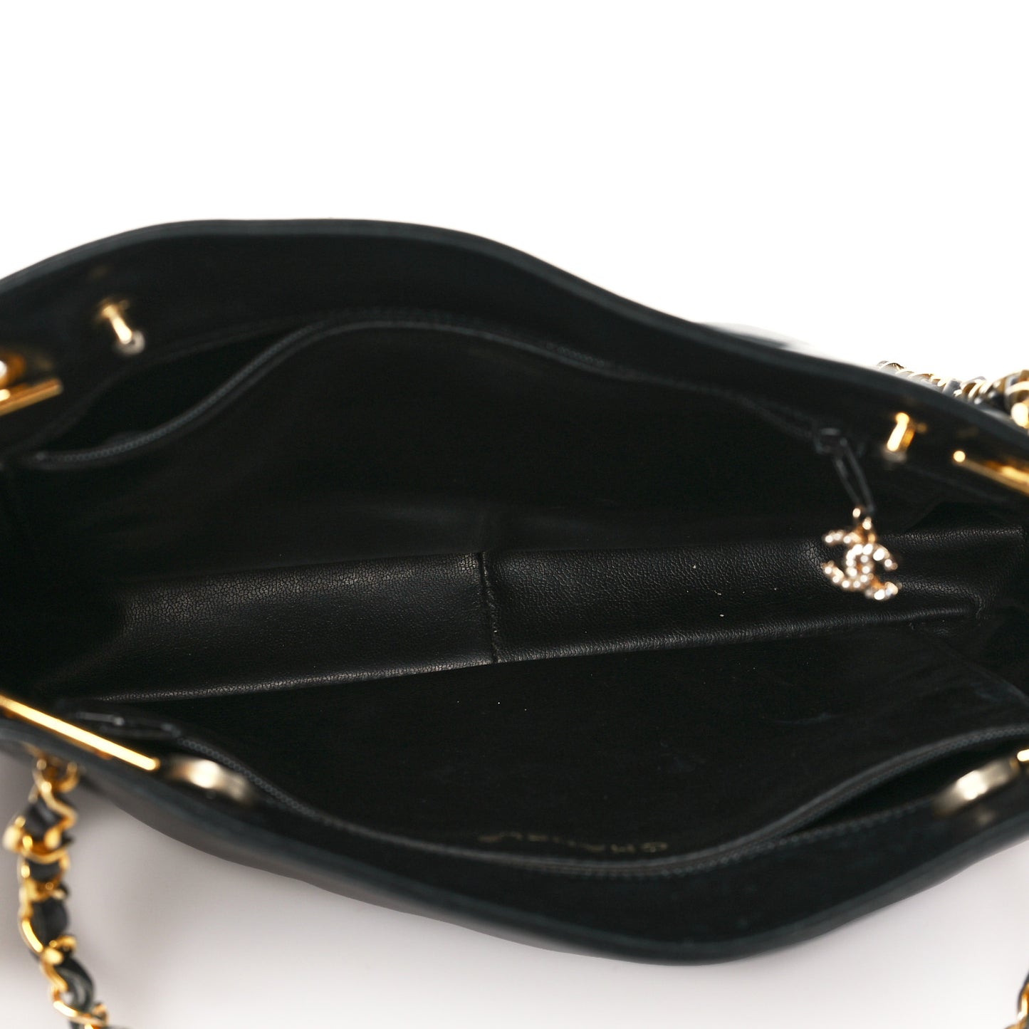 Lambskin Quilted Shoulder Bag Black