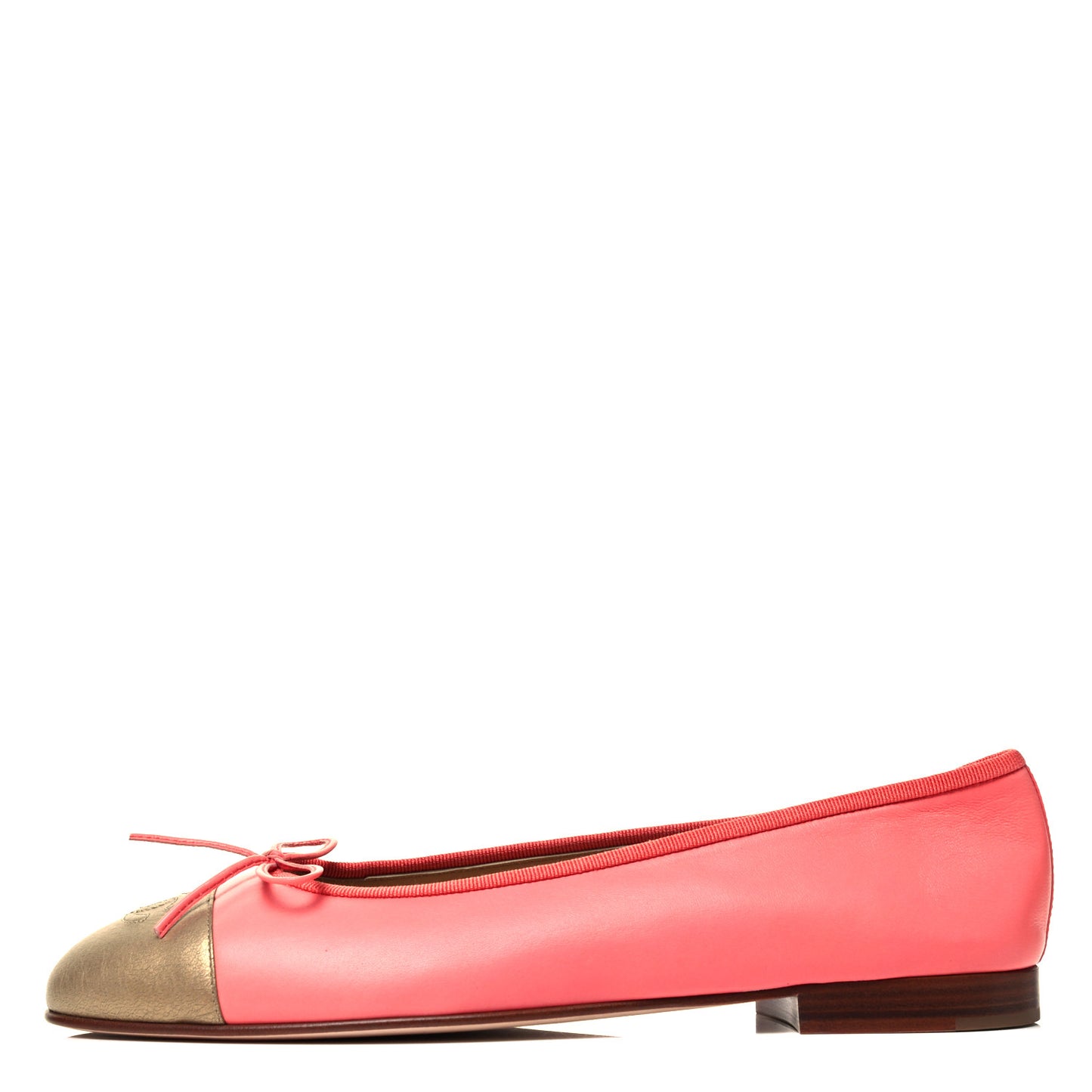 Calfskin Cap Toe Ballerina Flats 41 Pink