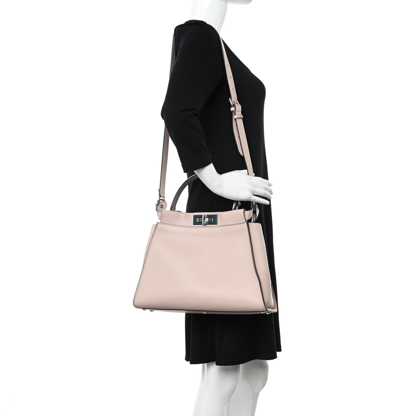 Vitello Seta Shiny Nappa Medium Peekaboo Iconic Satchel Soap Opale