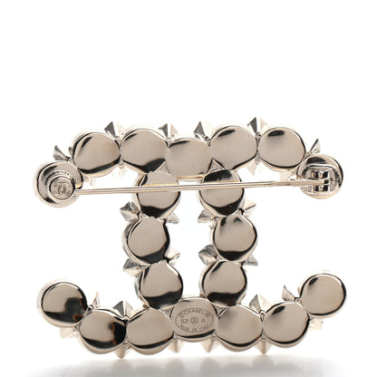 Chanel Pearl Crystal CC Brooch Gold 3 of 4