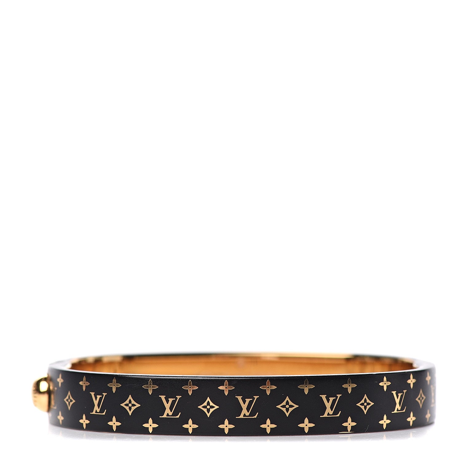 Louis Vuitton Monogram Nanogram Cuff M Black Gold 1 of 5