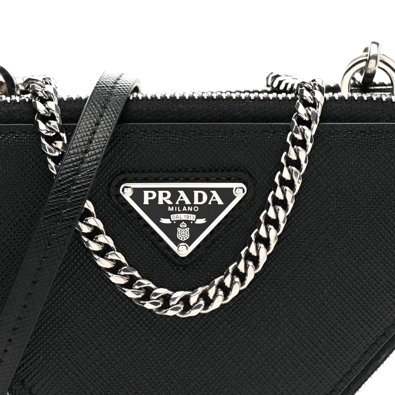 Prada Saffiano Mini Triangle Crossbody Pouch Black 9 of 16