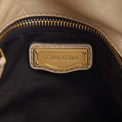 Miu Miu Vitello Lux Bow Bag Quarzo 9 of 11