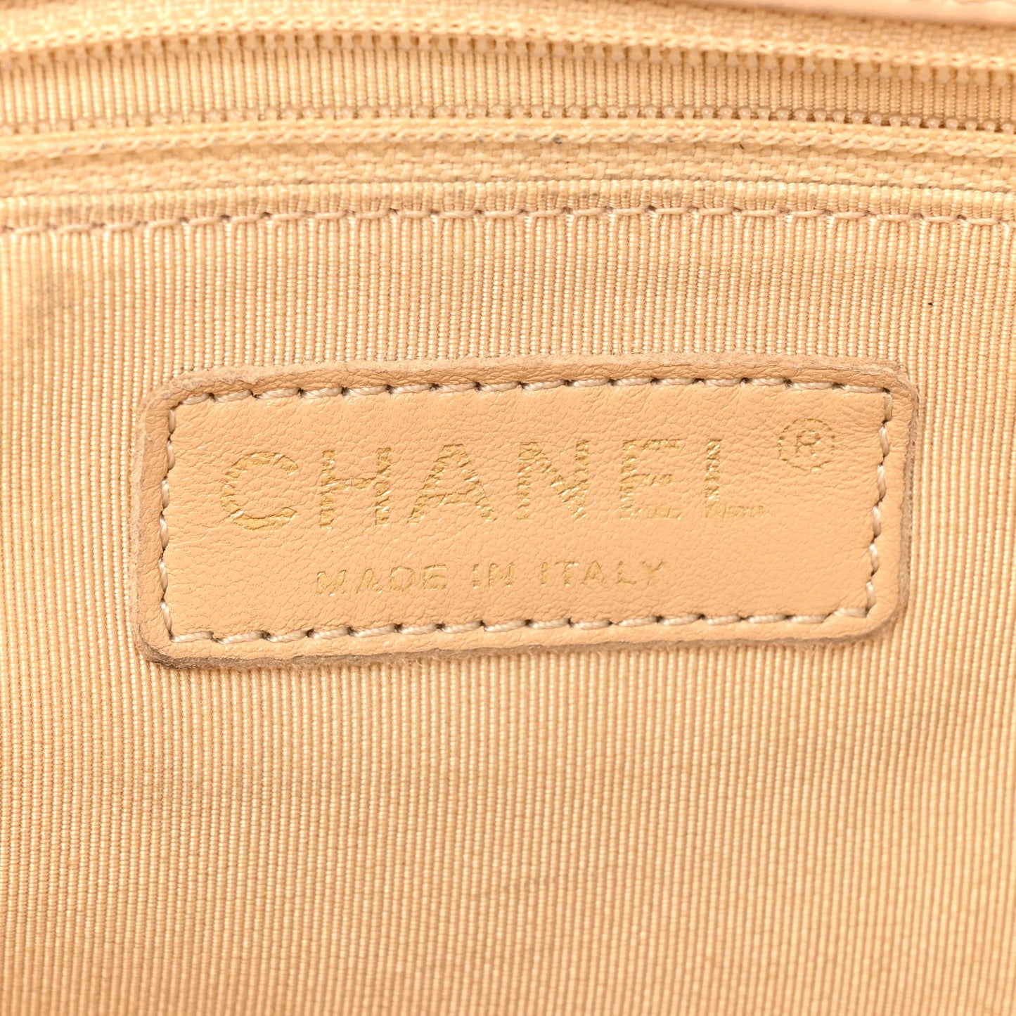 Calfskin Quilted Large CC Crown Tote Beige