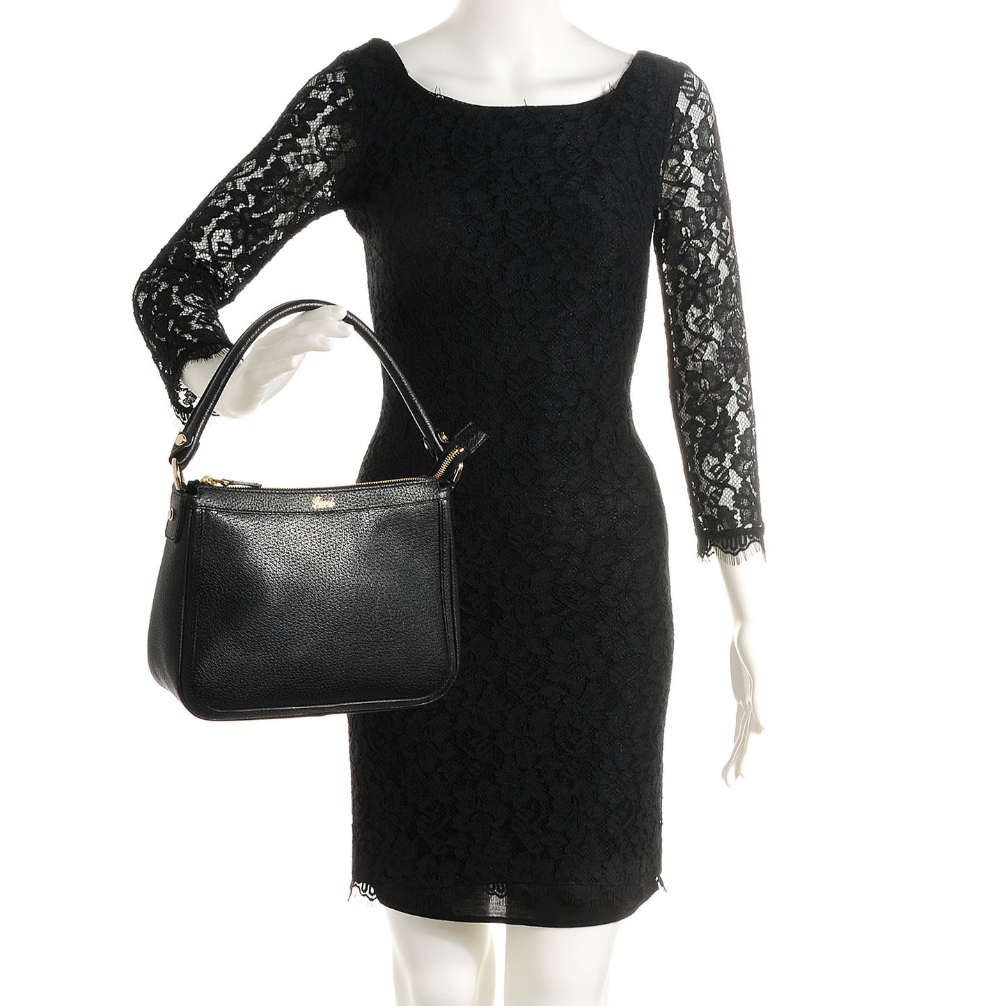 Leather Abbey Shoulder Bag Black