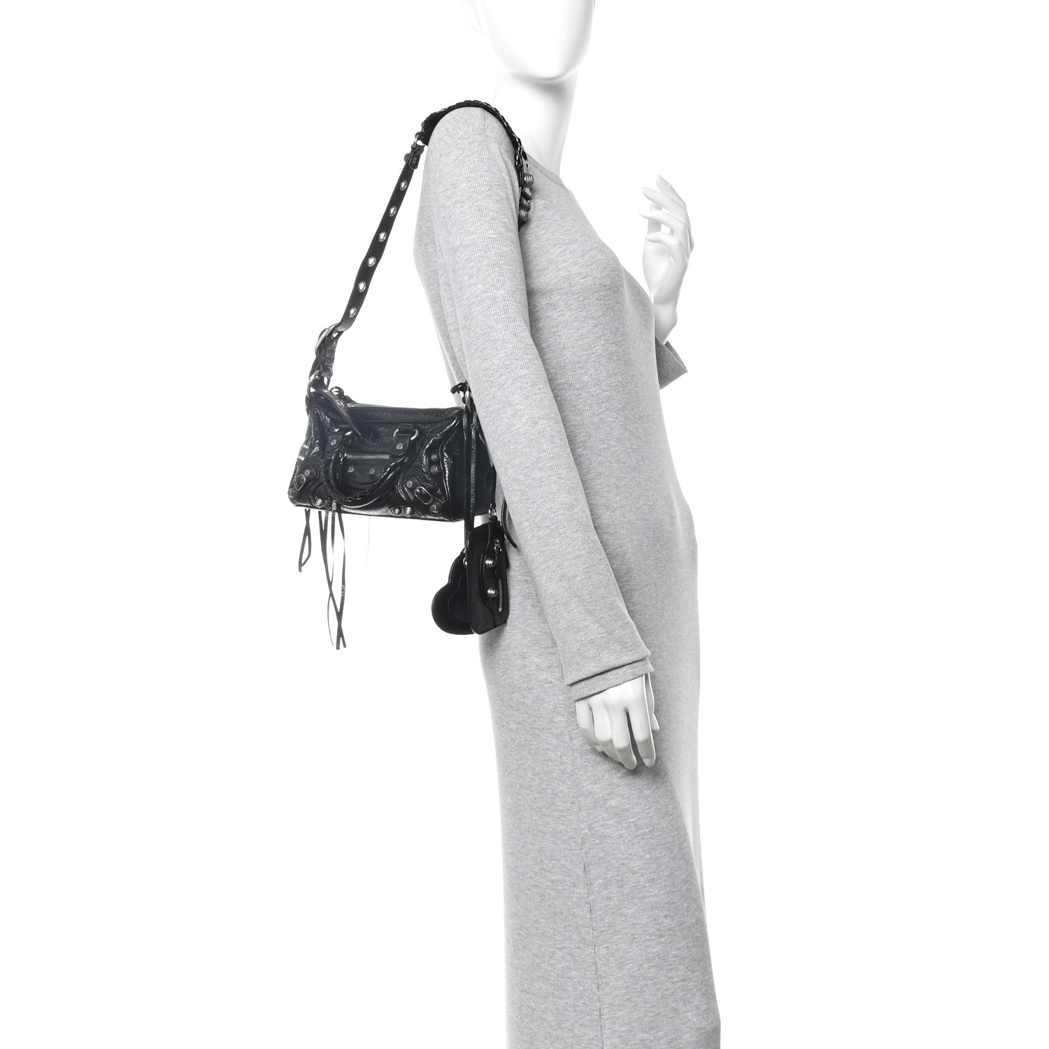 Balenciaga Agneau Arena Mini Le Cagole Duffle Crossbody Bag Black 2 of 14