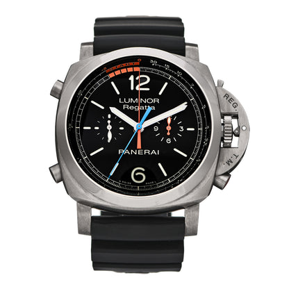 Panerai Titanium Rubber 47mm Luminor 1950 Flyback Automatic Watch Black PAM00526 1 of 5