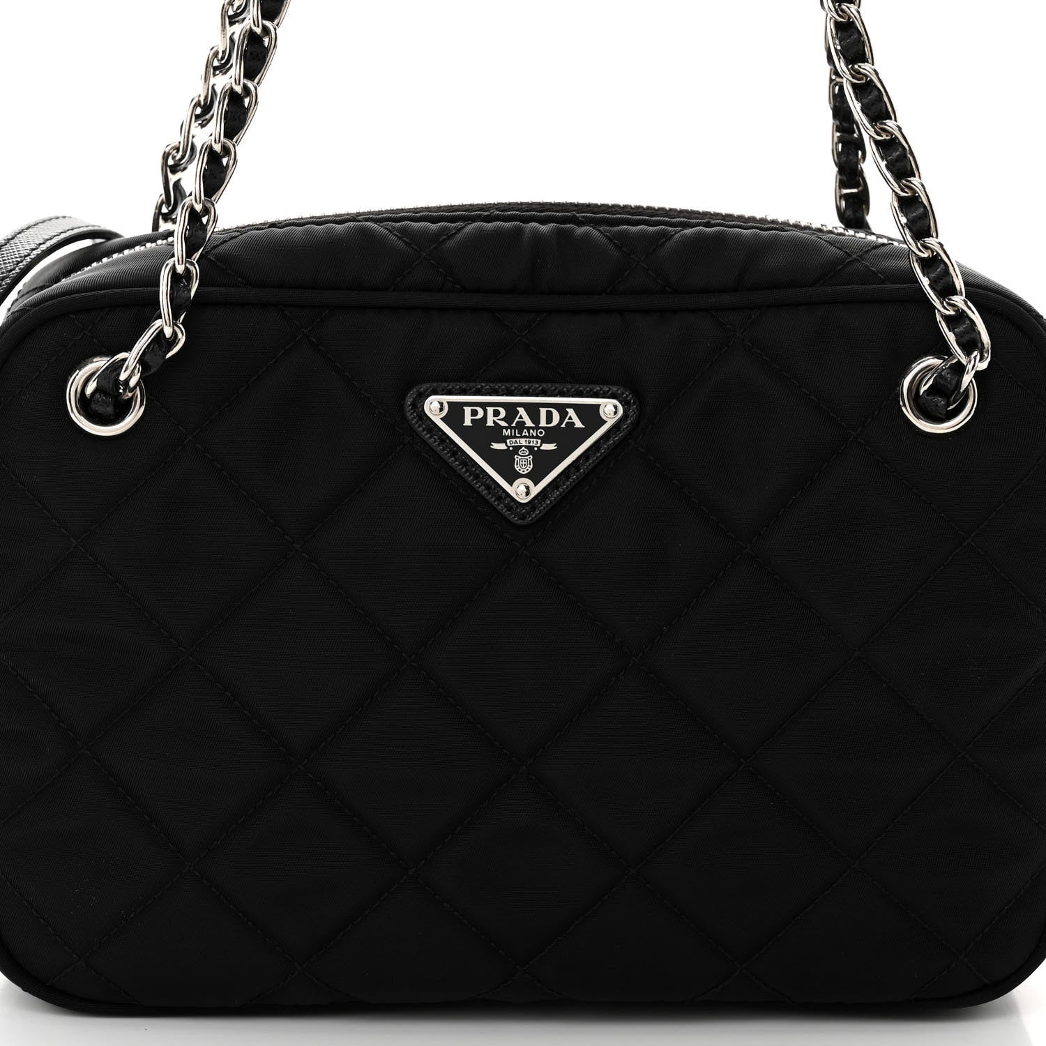 Prada Nylon Tessuto Impuntu Quilted Bandoliera Crossbody Bag Black 8 of 10