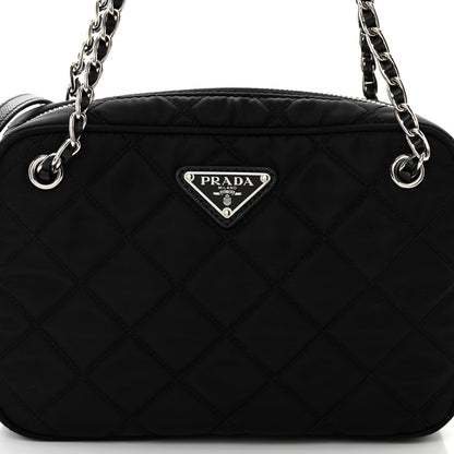 Prada Nylon Tessuto Impuntu Quilted Bandoliera Crossbody Bag Black 8 of 10