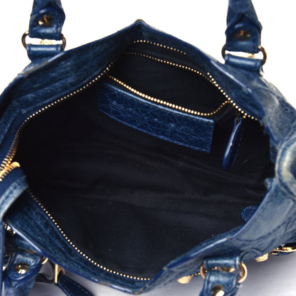 Balenciaga Agneau Giant 12 Gold Hardware Mini City Bleu Mineral 4 of 7