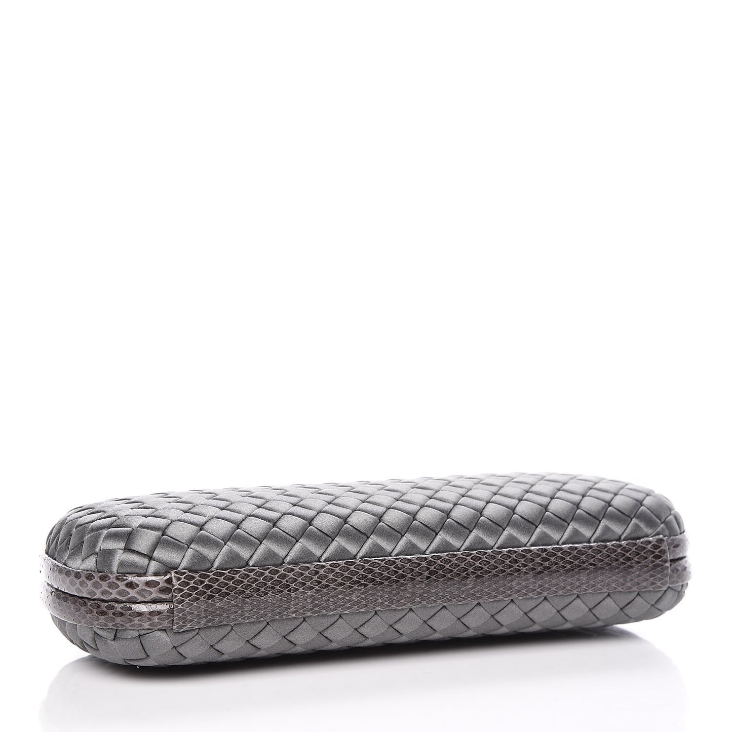 Satin Intreccio Impero Ayers Stretch Knot Clutch Grey