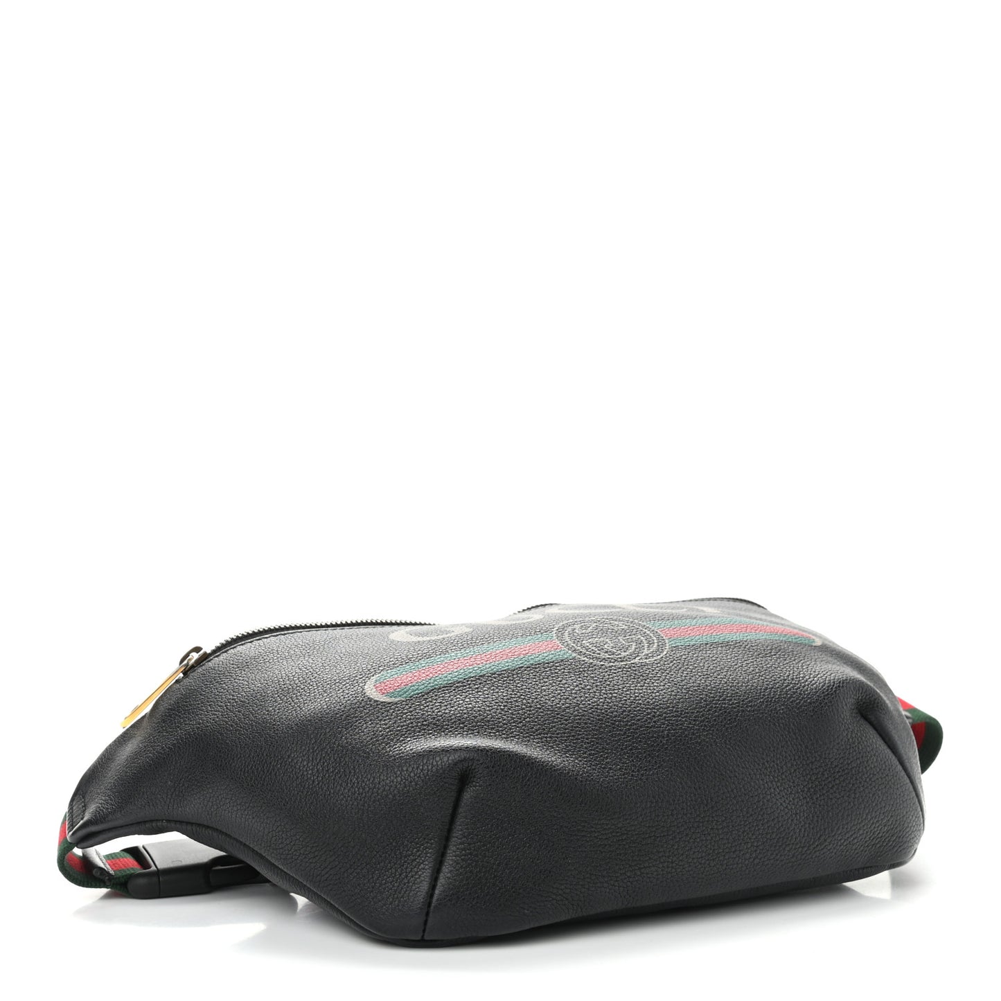 Grained Calfskin Logo Belt Bag Black