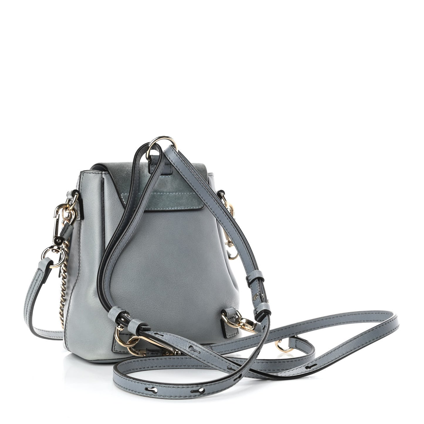 Suede Calfskin Mini Faye Backpack Cloudy Blue