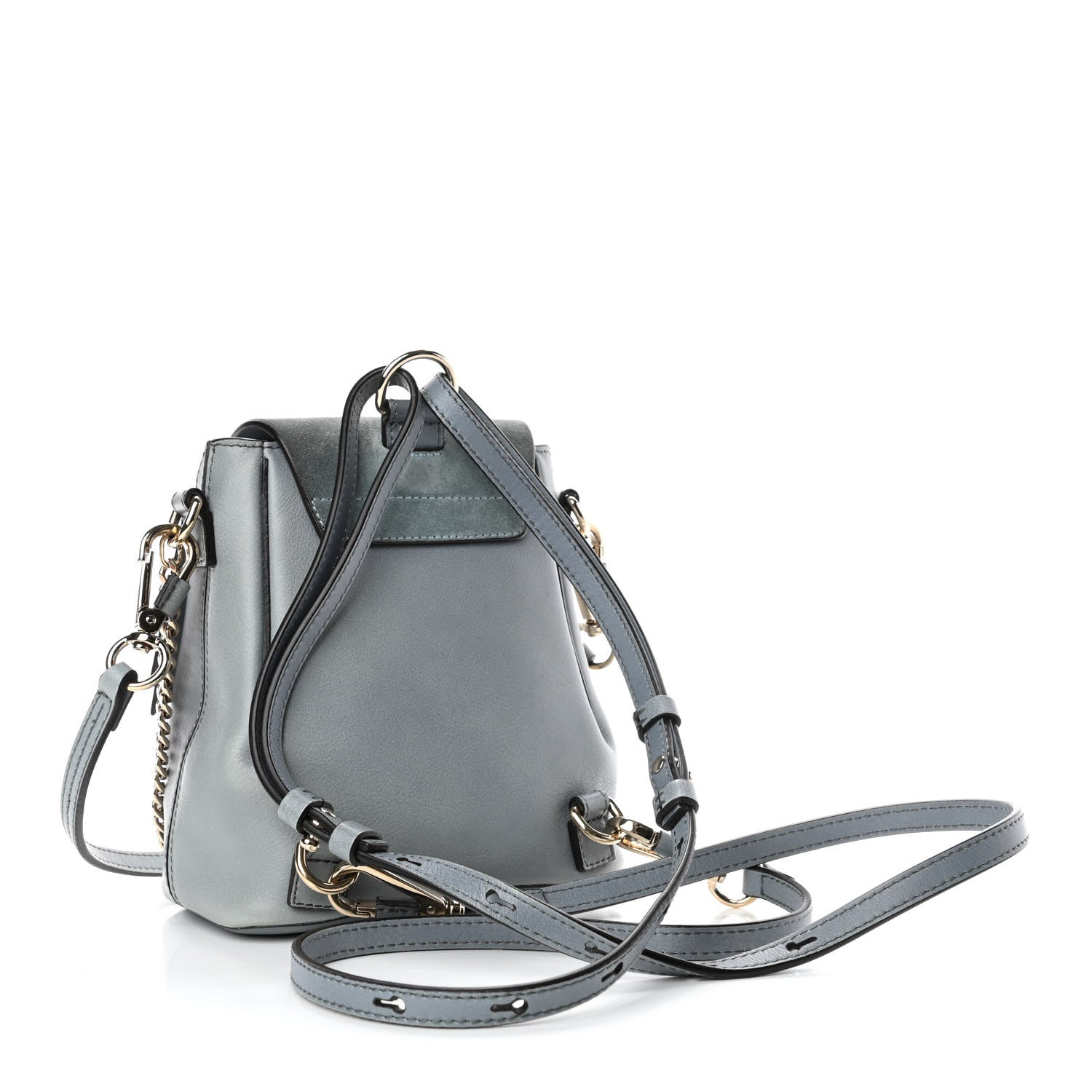 Chloe Suede Calfskin Mini Faye Backpack Cloudy Blue 2 of 4