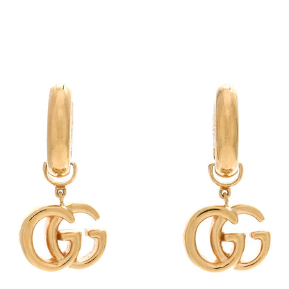 Gucci 18K Yellow Gold Running G Drop Hoop Earrings 1 of 5
