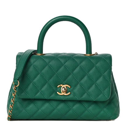 Chanel Caviar Quilted Mini Coco Handle Flap Green 1 of 10