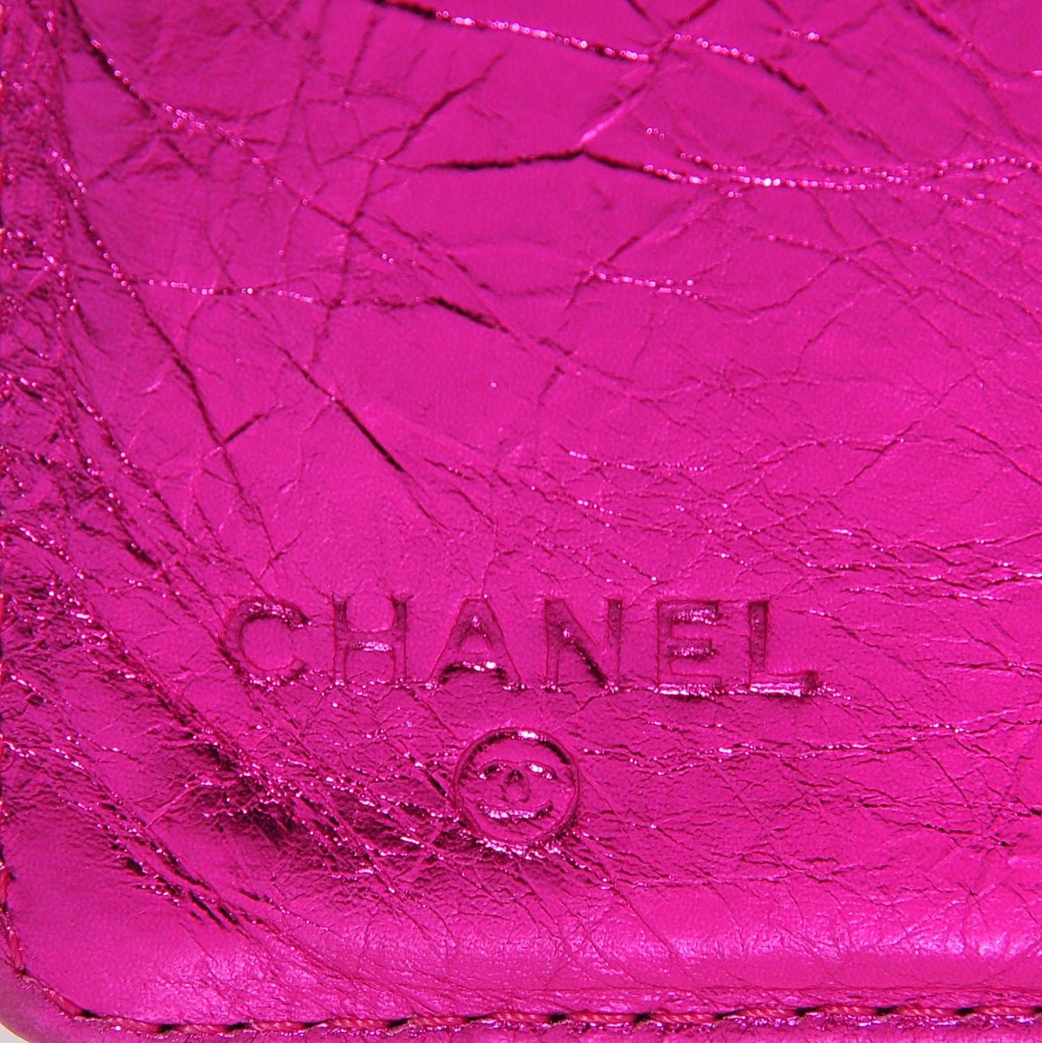 Chanel Metallic Calfskin Bow Yen Wallet Pink 6 of 8