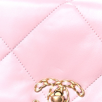 Chanel Lambskin Quilted Medium Chanel 19 Flap Light Pink 10 of 11