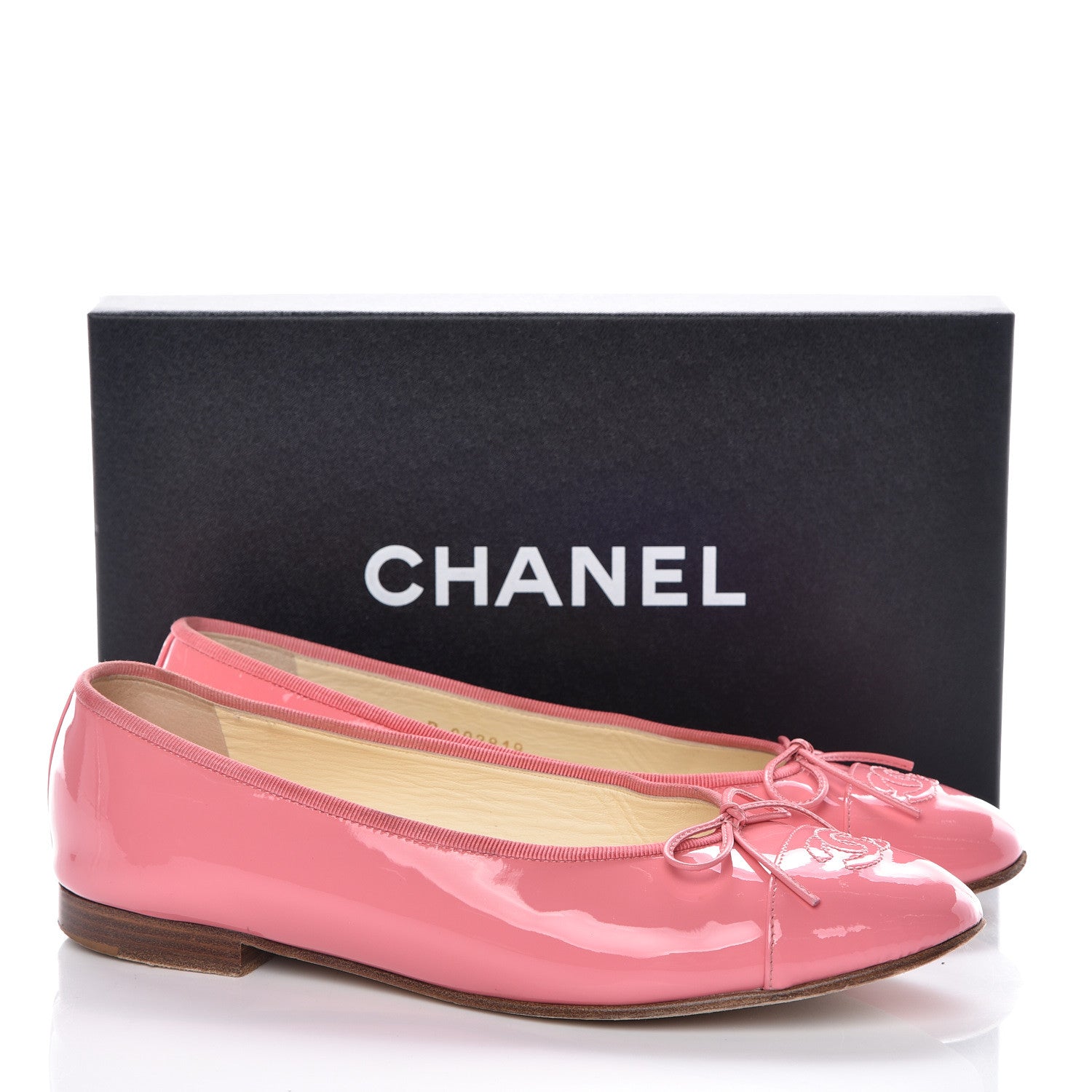 Chanel Patent CC Cap Toe Ballerina Flats 39.5 Light Pink 20 of 20