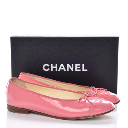 Chanel Patent CC Cap Toe Ballerina Flats 39.5 Light Pink 20 of 20