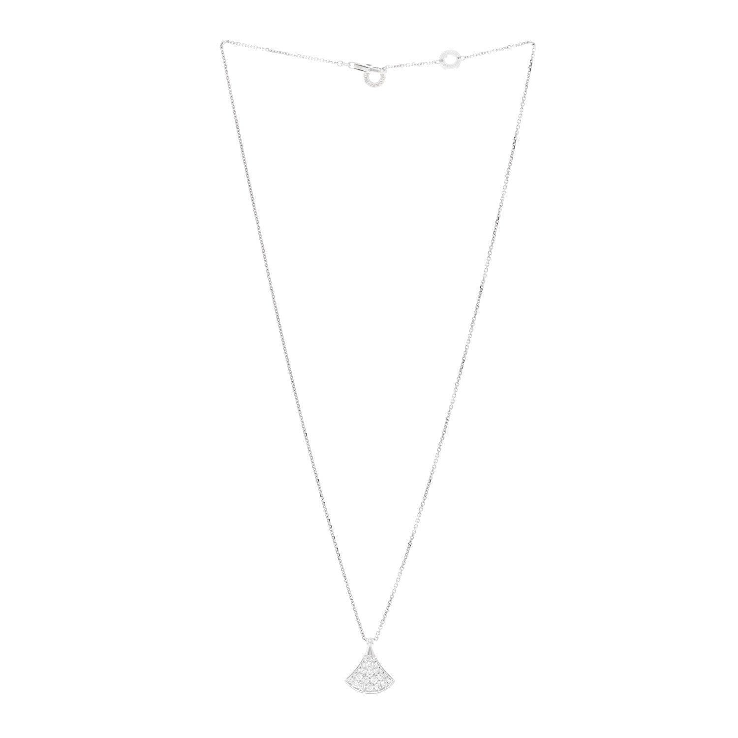 Bulgari 18K White Gold Diamond Divas' Dream Pave Necklace 3 of 4