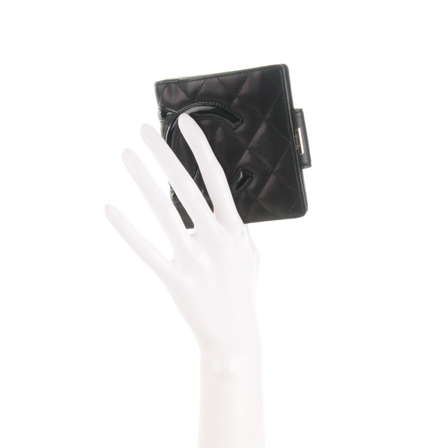 Calfskin Quilted Cambon Bi-Fold Wallet Black