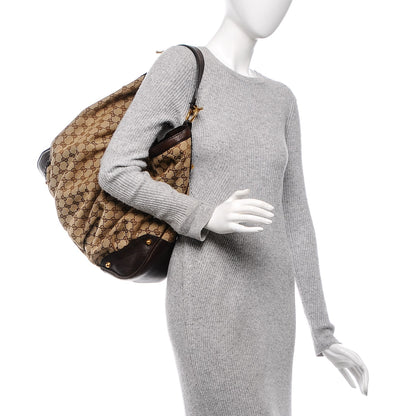 Gucci Monogram Large Jockey Hobo Dark Brown 2 of 6