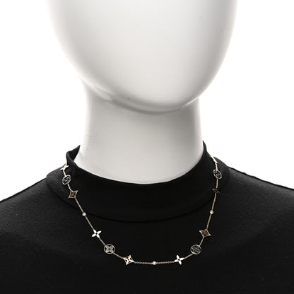 Louis Vuitton 18K Yellow White Rose Gold Diamond Idylle Blossom Station Necklace 2 of 4
