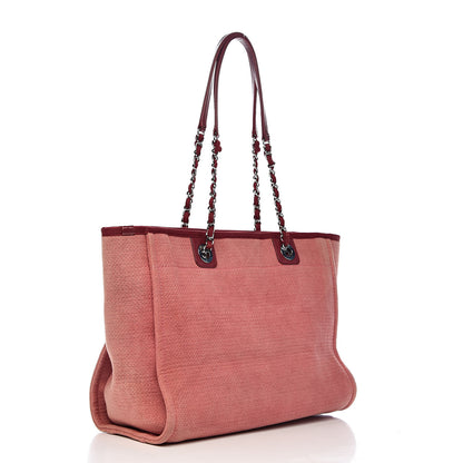 Chanel Canvas Small Deauville Tote Red 3 of 12