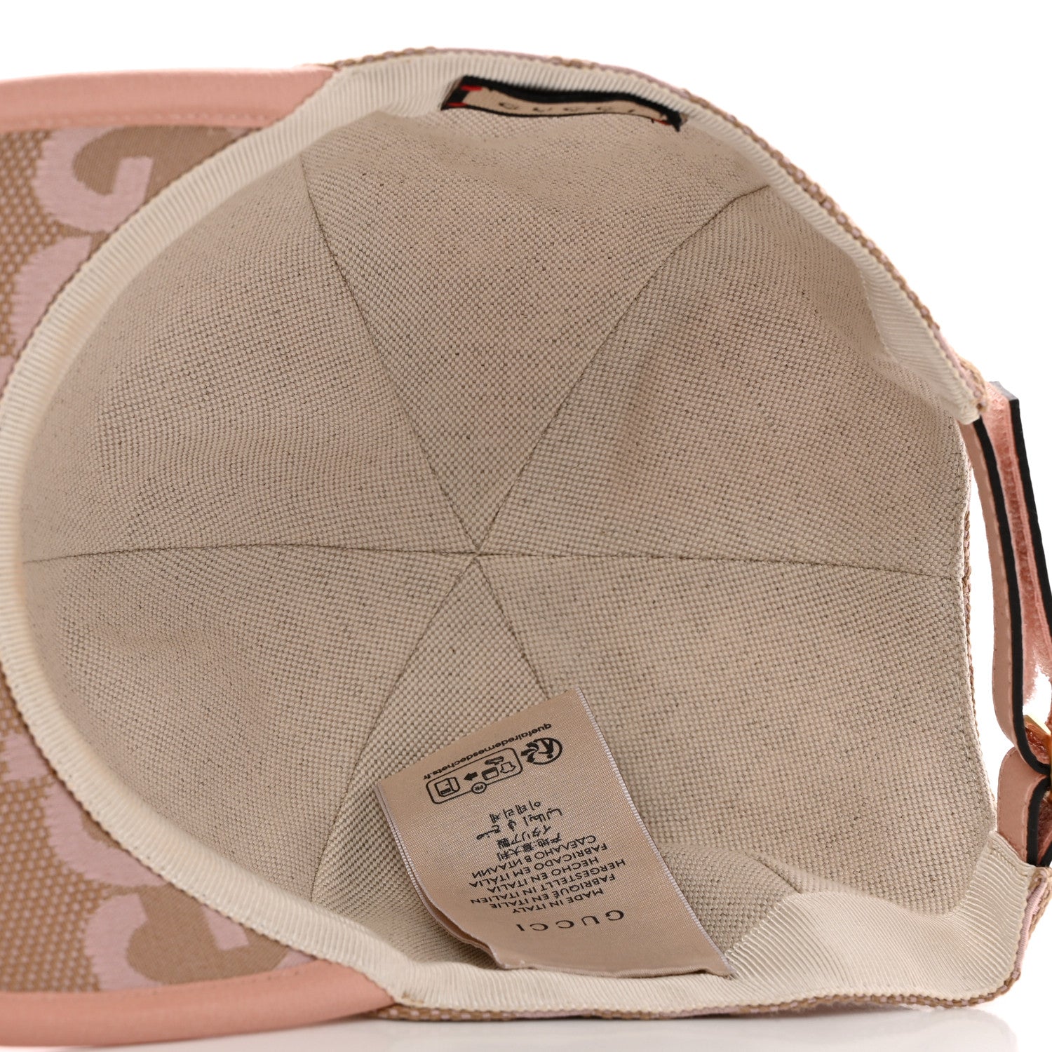 Gucci Monogram Jumbo GG Mosteri Baseball Hat L 58 Beige Light Pink 7 of 11