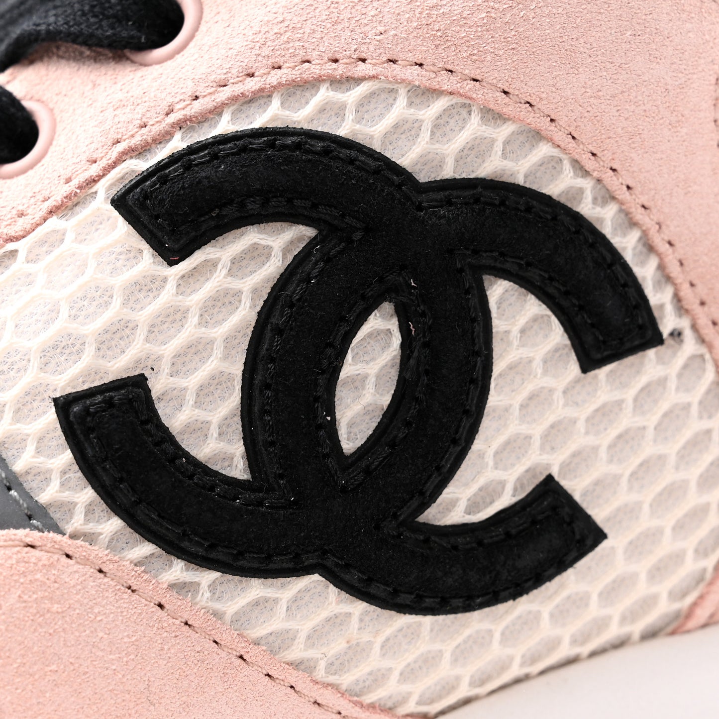Calfskin Fabric Sneakers 40.5 White Silver Fluo Pink