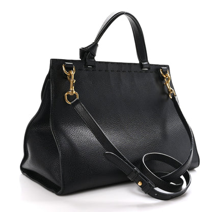Gucci Calfskin Small GG Marmont Top Handle Bag Black 3 of 12