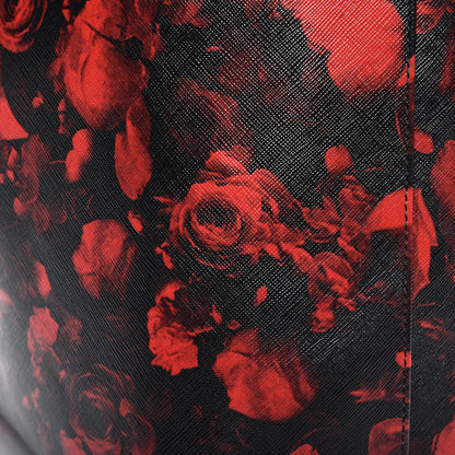 Givenchy Textured Coated Canvas Floral Print Large Antigona Tote Black Red 7 of 7