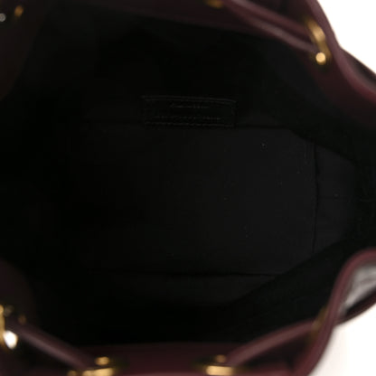 Saint Laurent Lambskin Carre Quilted Cassandre Small Bucket Bag Hot Wine 5 of 10